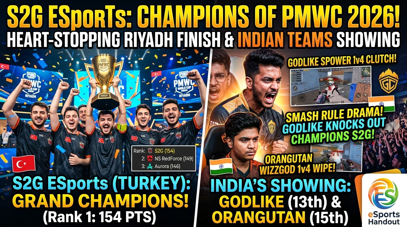 S2G Esports Champions PUBG Mobile World Cup 2026 in Heart-Stopping Finish; GodLike & Orangutan End Campaign